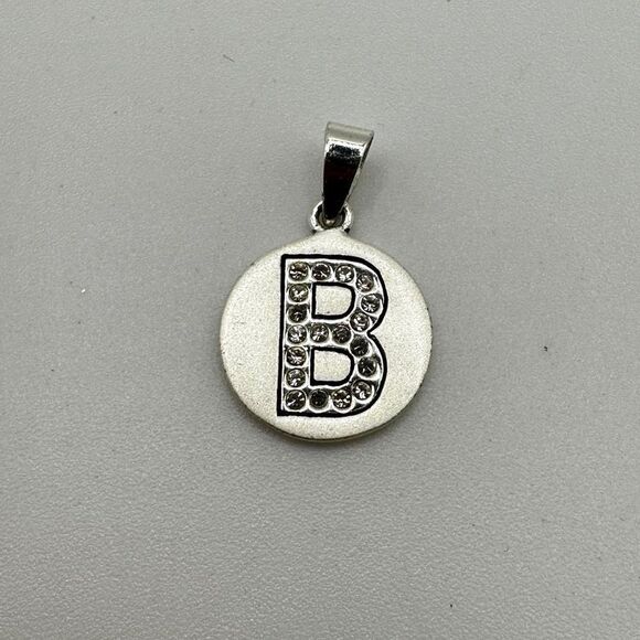 SALE! Sterling silver, and cz diamond “B” pendant! - Picture 6 of 7